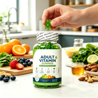 Sans conservateurs, sirop de maïs, à base de plantes, sans allergènes, gommes vitaminées pour adultes