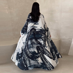 M-173 modesto Cardigan stampato in Chiffon di moda mediorientale abbigliamento femminile musulmano abbigliamento femminile compreso <span class=keywords><strong>il</strong></span> <span class=keywords><strong>cappotto</strong></span> <span class=keywords><strong>del</strong></span> velo - Product Image 3