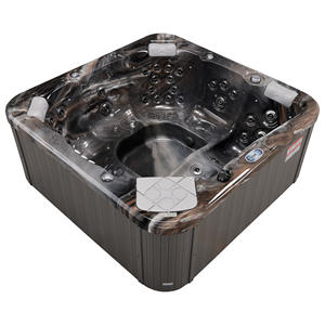 Bain à remous moderne pour adultes en acrylique pour 6 personnes, avec système de contrôle informatique, autoportant, rectangulaire - Product Image 1