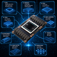 Accélérateur GPU Tesla V100 32 Go HBM2 pour l'inédition d'applications d'intelligence artificielle, l'entraînement de modèles et les centres de données