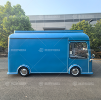Camion de restauration rapide mobile en fibre de verre pour la vente de burgers, pizzas, snacks, kebabs, café, glaces et frites