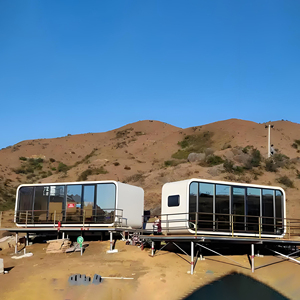 Casa modulare prefabbricata in acciaio portatile di lusso per uso domestico e alberghiero le <span class=keywords><strong>capsule</strong></span> dello spazio muovono i baccelli di mela per le ville - Product Image 2