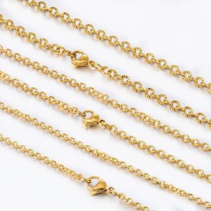 Collar de Acero Inoxidable Chapado en Oro de 18K para Hombre, Diseño Geométrico Moderno para Fiesta, con Cadena de Eslabones Metálicos Redondos - Product Image 1