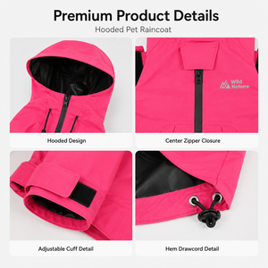 Chaqueta impermeable para perros OEM con capucha, impermeable para mascotas, repelente al <span class=keywords><strong>agua</strong></span>, capa <span class=keywords><strong>de</strong></span> PU transpirable, impermeable para mascotas, ropa para mascotas OEM - Product Image 2