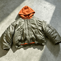 Veste bomber pour homme Ouna Manufacturer, sur mesure, double fermeture éclair, surdimensionnée, en nylon, style varsity, hiver, avec capuche