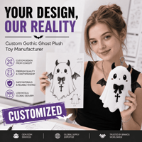 Fabricant de porte-clés en peluche fantôme gothique personnalisés OEM ODM, vente en gros de pendentifs de sac en peluche moelleux, approvisionnement direct usine