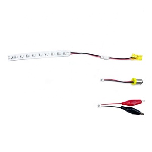 Bande LED pour jeu de flipper Amber DC 6,3 volts 10 LED avec # 44 connecteurs à clip en forme de coin - Product Image 1