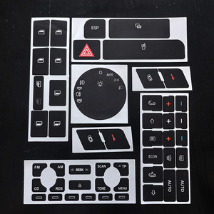 Kit de Adhesivos Decorativos para Botones de Audi A4 B6 B7 A6 A2 A3, Calcomanías de Reparación para el Panel de Control del Tablero - Product Image 2