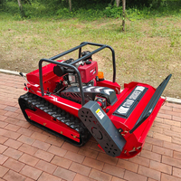 Cortadora de Césped a Control Remoto HIGHTOP Diesel, Equipo de Corte de Césped con Orugas y Dirección Flexible de 360 Grados
