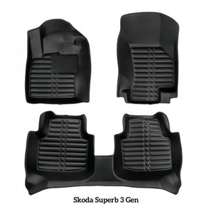 Alfombrillas de Lujo Premium 5D con Pelo Tufted Ecológicas para Skoda Superb (2008-2015) - Absorbentes de Sonido, Suaves al Tacto y Antideslizantes - Product Image 1