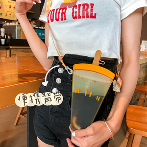 T1674 mignon fille coeur paille tasse étudiante décontracté été créatif popsicle tasse d'eau sac à main sac à bandoulière - Product Image 3