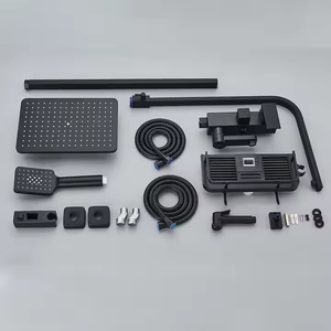 Vòi nước đa chức năng hiện đại màu đen, van trộn nước điều nhiệt cho nhà ở, biệt thự, phòng tắm, bộ sen tắm gắn tường, vòi sen mưa mềm - Product Image 4