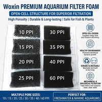 Woxin 10 15 20 25 30 35 40 50 60 PPI Mousse filtrante ouverte pour aquarium, filtre à eau et à air, éponge filtrante de qualité, fournitures