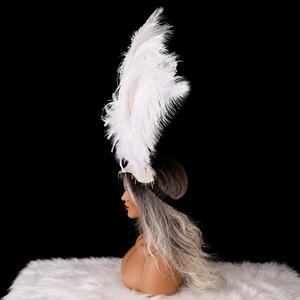 Coiffe à pampilles en plumes d'autruche pour spectacles de burlesque, cabarets, événements de samba, performances de showgirls de Vegas, célébrations du Mardi Gras - Product Image 4