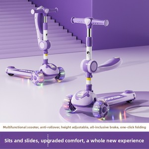 <span class=keywords><strong>Trottinette</strong></span> pour enfants <span class=keywords><strong>6</strong></span>+ <span class=keywords><strong>ans</strong></span>, trois-en-un, pour bébés garçons et filles, avec pédales, possibilité de s'asseoir et de rouler, corps en plastique, 3 roues - Product Image 2