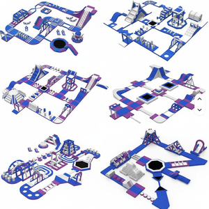 NOVA Aufblasbarer PVC-Wasserpark für Seen, Schwimmende Spielanlage für Wassersport mit >500kg Kapazität & >10 Passagieren - Product Image 6