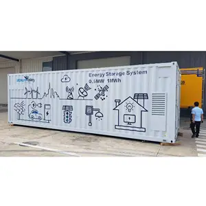 Ess 100KWh 1MWh Zonne-energie Systemen Alle In Een Lithium Ion Batterij Energy Storage Systeem Countainer Op Grid Off Omgorden systeem