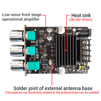 Module amplificateur audio stéréo double canal WUZHI AUDIO ZK-1002MT 100Wx2 avec aigus et graves