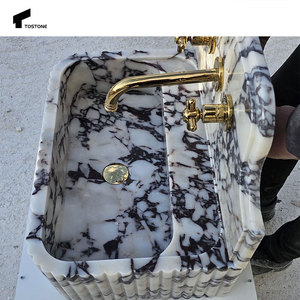 Tostone Luxueux Naturel Calacatta Viola Rectangle Marbre Évier Mural pour Conception Personnalisée Maison Villa Hôtel Décoration - Product Image 4