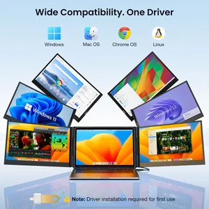 Moniteur portable 15,6 pouces 1080P IPS à trois écrans, un seul câble, plug & play, idéal pour les voyages et les affaires – <span class=keywords><strong>Meilleur</strong></span> <span class=keywords><strong>prix</strong></span>, vente flash - Product Image 3