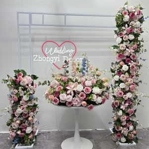 Fleurs décoratives pour événements, fausses fleurs d'angle, arrangement floral <span class=keywords><strong>noir</strong></span>, guirlande florale artificielle pour arche de mariage - Product Image 4