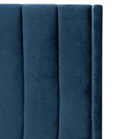 Grand ailée tête de lit rembourrée En Velours Bleu Marine Tissu Lit D'ascenseur de Gaz de Cadre