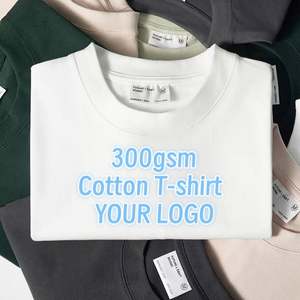 Camisetas de Alta Calidad, 300gsm, 100% Algodón, Precio de Fábrica, Fabricante, Impresión de Logotipo Personalizado, Camiseta Lisa Unisex para Hombre y Mujer - Product Image 1