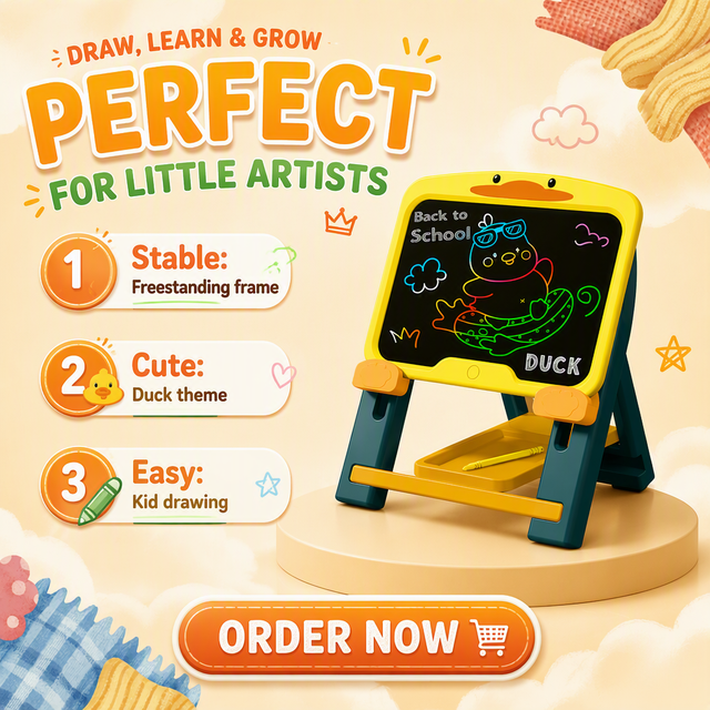 Dinosaur LCD Drawing Board Kids Art Easel Plastic Painting Tablet with Chair for Creative Play