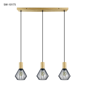 <span class=keywords><strong>Lustre</strong></span> suspendu rustique en fer forgé <span class=keywords><strong>noir</strong></span> style cage en <span class=keywords><strong>bois</strong></span> avec ampoule E27, luminaire moderne pour <span class=keywords><strong>salon</strong></span> <span class=keywords><strong>et</strong></span> hôtel - Product Image 5