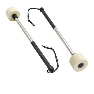 Mazos De <span class=keywords><strong>bombo</strong></span> con cabeza de fieltro de 12 pulgadas con mango de acero inoxidable, baquetas de percusión para instrumentos musicales - Product Image 1