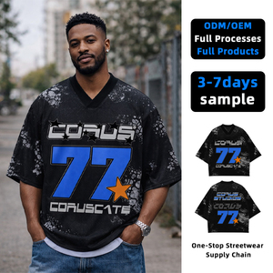 T-shirts décontractés pour hommes de premier rang, style hip-hop, en tricot spandex/polyester 200g, impression numérique, séchage rapide, service OEM, patchwork personnalisé - Product Image 1