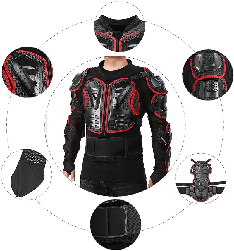 Chaqueta de armadura de cuerpo completo de motocicleta de tela de malla transpirable de carcasa dura de PE de alta calidad para carreras de Motocross