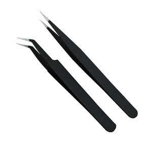 Pinzas de acero inoxidable de gran venta, punta puntiaguda antiestática, herramienta de reparación electrónica, clips para manualidades, clips para extensiones de pestañas. - Product Image 3