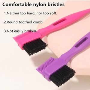 Peigne à cheveux imperméable double face en ABS avec poils pour le contrôle des bords, brosse à sourcils 3-en-1, vente en gros - Product Image 3