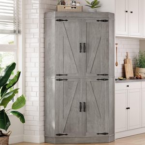 <span class=keywords><strong>Mueble</strong></span> de Almacenamiento de Alimentos Alto de Madera Estilo Rústico 2026, Armario Esquinero <span class=keywords><strong>para</strong></span> Cocina y <span class=keywords><strong>Comedor</strong></span> - Product Image 5