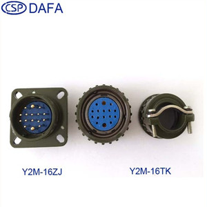 Connecteur circulaire CSP Y2M-16TK 16 broches en aluminium moulé sous pression, laiton plaqué or - Product Image 2