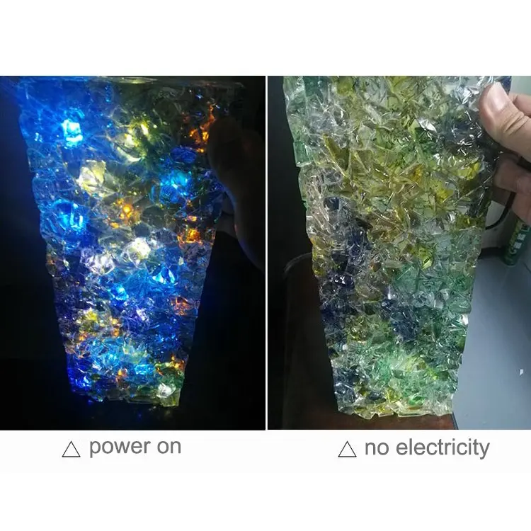 Светодиодная светящаяся арт-пленка из ламинированного стекла с креативным дизайном, пленка из ЭВА, закаленная печь из литого термоплавкого стекла, скрытая проволока, ручная работа, индивидуальный цвет светодиода