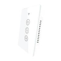 Commutateur de stores et volets roulants WiFi Smart Touch Panel Rideaux Compatible avec la télécommande sans fil Smart Life et Tuya et Alexa