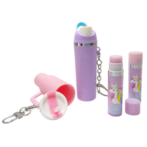 Porte-clés en forme de gobelet rose avec <span class=keywords><strong>baume</strong></span> à lèvres hydratant aromatisé aux fruits et vitamine E 4g, logo personnalisé pour les filles et les enfants - Product Image 5