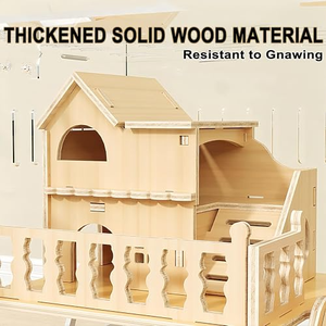Gabbia per criceto in acrilico moderno di lusso con visione trasparente completa per topi domestici casa chiusura a bottone in legno massiccio - Product Image 6