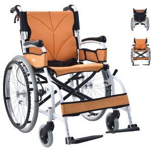 รถเข็นคนพิการแบบพับได้ ปรับระดับความสูงได้ พนักพิงและที่วางเท้าแบบยึดติด รับน้ำหนักได้ 100 กก. ได้รับการรับรองมาตรฐาน CE ขายส่ง - Product Image 1