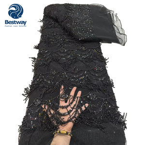 Bestway abito da festa con nappe di paillettes di lusso che produce tessuti di pizzo di Tulle con perline - Product Image 5