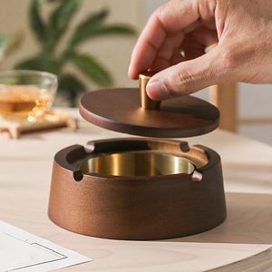 Cenicero de <span class=keywords><strong>Madera</strong></span> Maciza Premium con Tapa, Hecho a Mano, Rústico, Resistente al Calor, con Revestimiento Extraíble de Acero Inoxidable <span class=keywords><strong>para</strong></span> el Hogar - Product Image 3