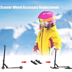 Vélo d'équilibre pour enfants 2 en 1 en plastique noir, équipement de patinage et de luge sur neige pour l'extérieur - Product Image 2