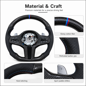 Volant en fibre de carbone personnalisé au meilleur prix, cuir/affichage LED, design de luxe pour -Pièces de rechange pour voitures de sport et de course - Product Image 2