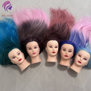 2024 nuevo diseño cosmetología <span class=keywords><strong>Multicolor</strong></span> peluquería larga práctica peluquería trenzado entrenamiento maniquí cabeza de muñeca - Product Image 3