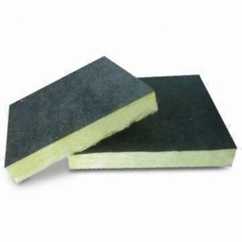 Nero sottile tessuto in fibra di fronte isolamento in fibra di vetro/Lana di Vetro Mat con Kraft Carta Affrontato