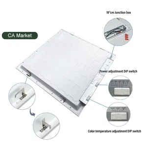 Lampu Panel LED 60x60 yang dipasang di permukaan kontrol sakelar Panel LED pintar komersial 1200mm x 600mm untuk Kanada