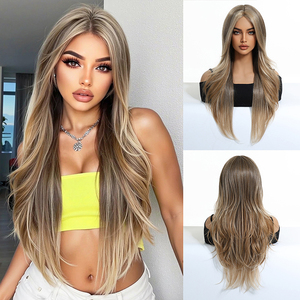New Arrival Factory Wholesale Gradient Brown Big Wave Long Curly Wig Full Head Wig For Women Fashion Style - Product Image 4
