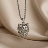 Bijoux fantaisie collier femme plaqué or 18 carats animal tête de léopard collier zircon haute qualité hip hop tendance bijoux personnalisés